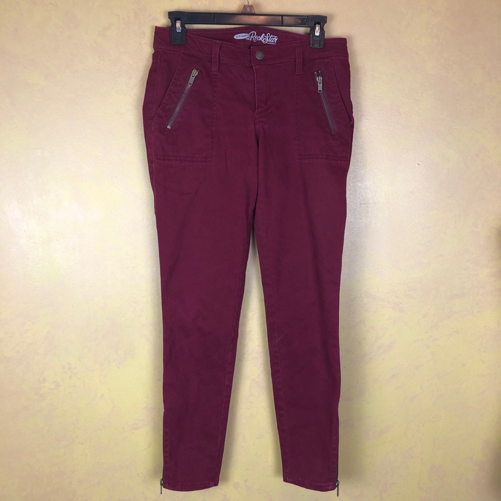 Woman’s pants, Old Navy The rock star, size 6, maroon